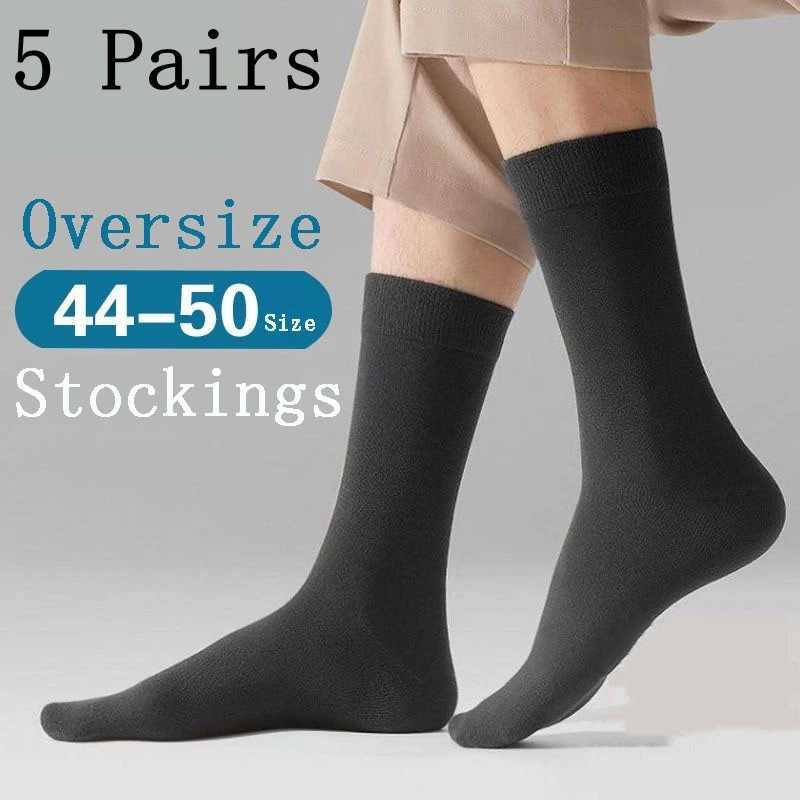 5 Pairs Socks Men Oversize 47 Men Causal Cotton Soft 48 Extra Large Loose Plus Fat Plus Fat Feet Mens Stockings Sock Ins StyleT251209