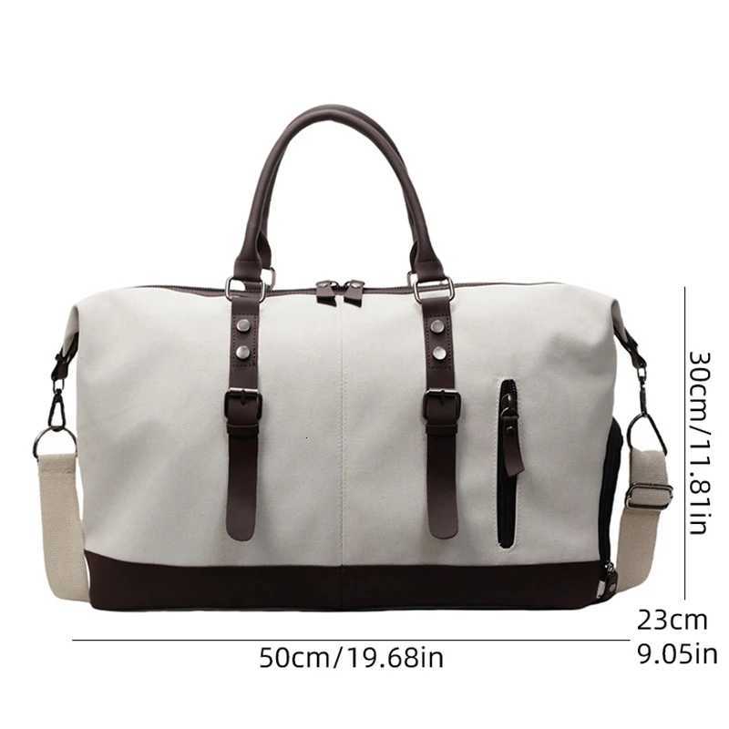 Canvas Travel Duffel Shoder Crossbody Bag Shoes Cpartment Gym Fitness Outdoor Short Distance Bag Lage Weekend Handbag Y251209
