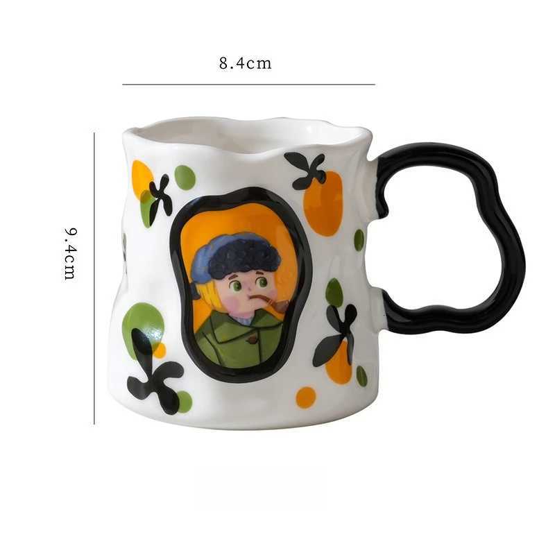 Vintage Ceramic g High Value Creative Coffee Cup for Milk Breakfast Retro Style H251209