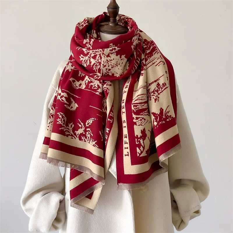 Luxury New Luxury Winter Thick Warm Scarf Shawls for Women Cashmere Shawl Pashmina Neckerchief Bufanda Female Tessel Echarpe Blanket Y251208