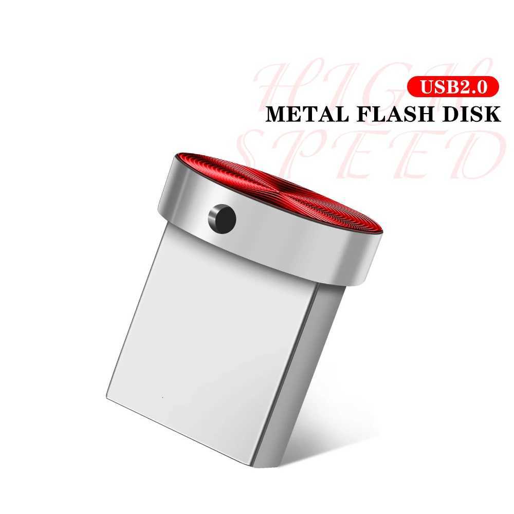 er Mini USB Flash Drives 128GB Metal Pen Drive 64GB Waterproof Memory Stick 32GB Red e Silver Pendrive 16GB Real Capacity C251209