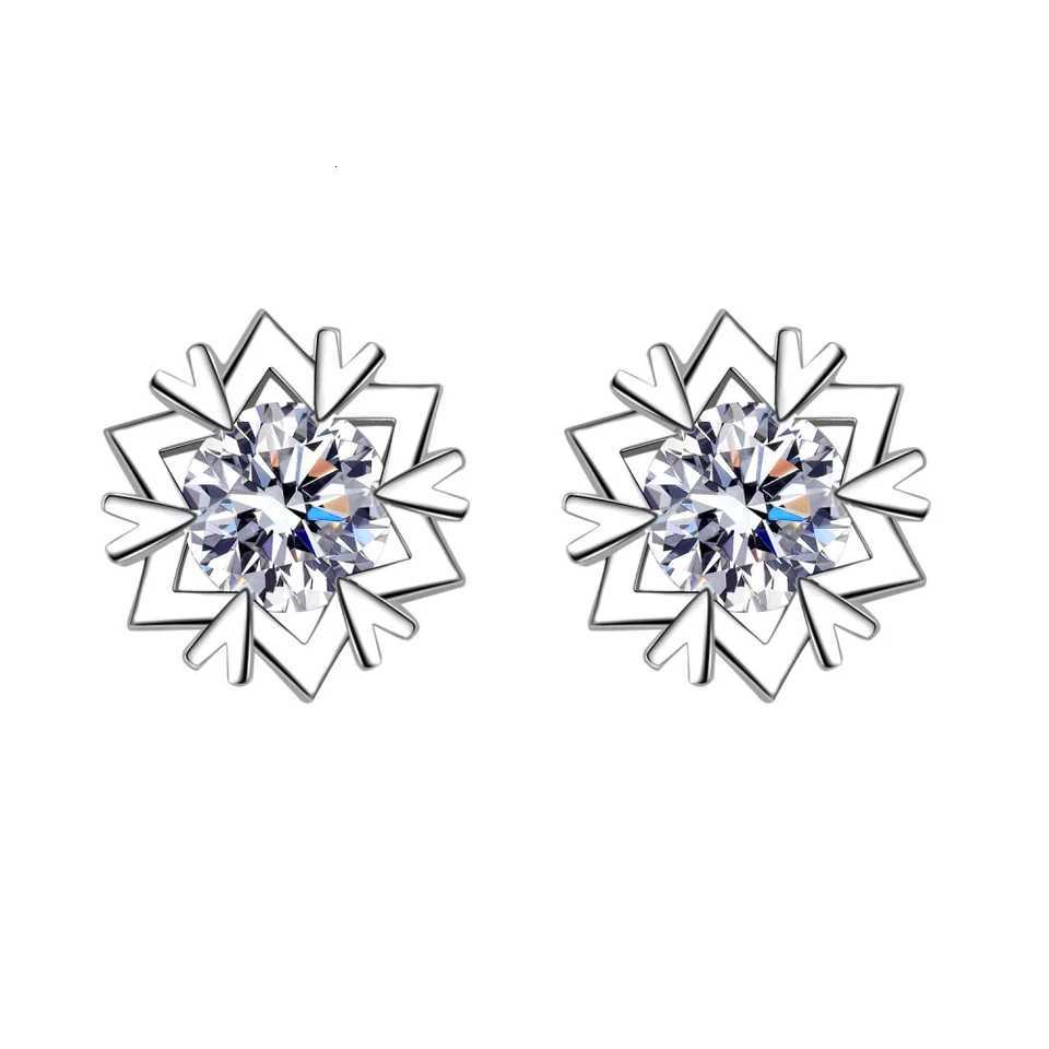 925 Sterling Silver AAAAA Zircon Fashion Korean Ladies Elegant Snowflake Earrings Birthday Party Wedding Jewelry Gift H260129