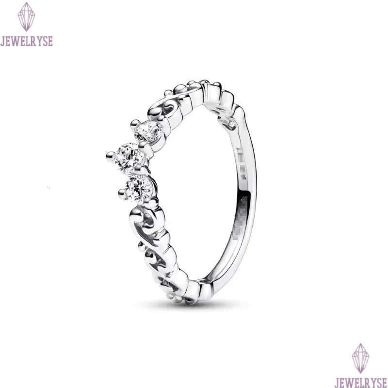 2025 spring summer new lovely crown designer ring for women s925 silver 18k rose gold heart shine crystal love engagement rings jewelry