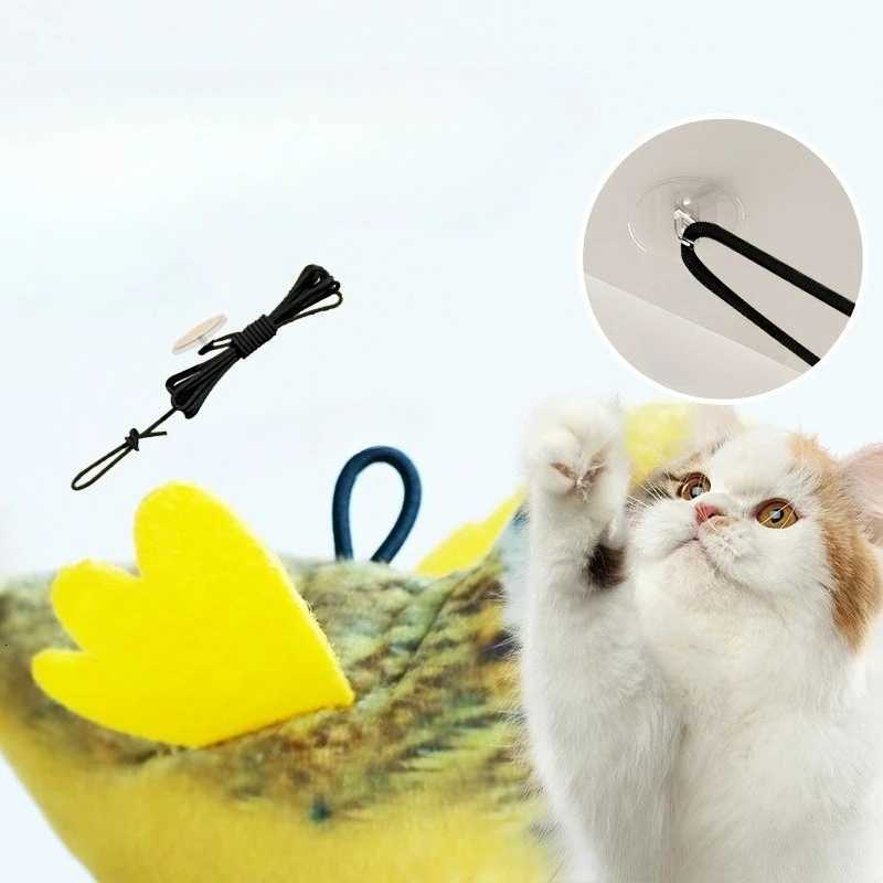 Indoor Interactive Birds Toy Hanging Birds Kitten Chasing Teasing Toy Sounding Catnip Cat Teaser Toy Supplies M251209