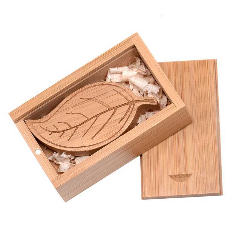 JASTER Tree Leaves USB 20 Flash Drive Wooden Gift Box Pen Drive Real Capacity Bamboo Memory Stick 64GB/32GB/16GB/8GB U Disk C251209