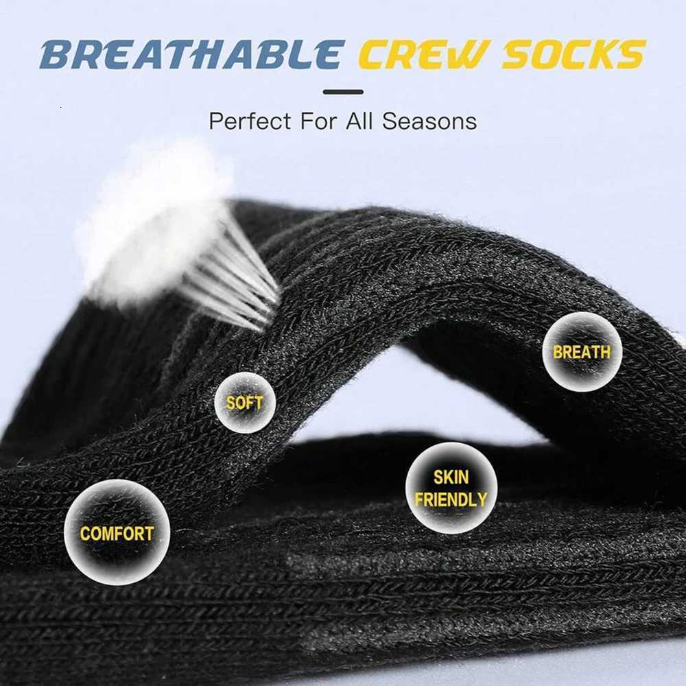 6 Pairs Men Middle Length Socks Trendy Versatile Vertical Stripes Comfortable Soft Sweat Absorbing All Season Casual SockT251209