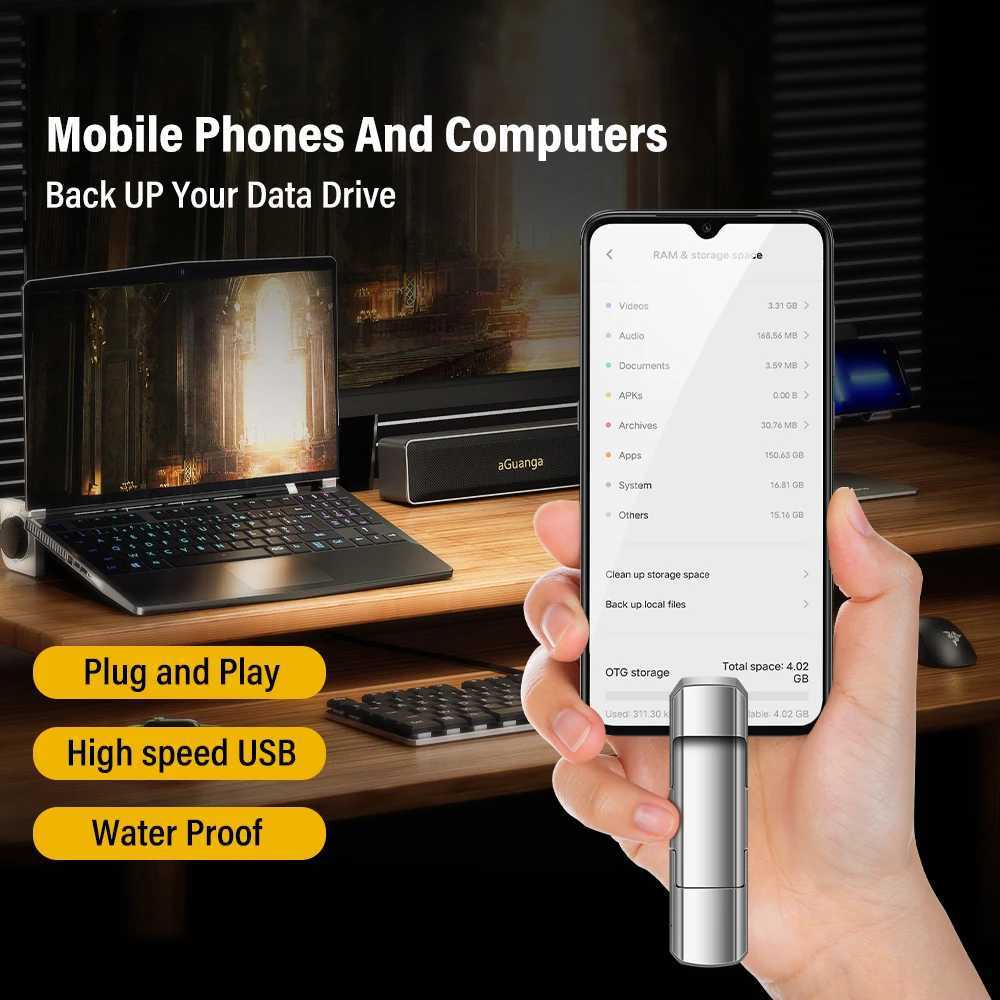 New 2-in-1 Type-C USB flash drive with 128GB 64GB 32GB memory sticks suitable for mobile phones cputers and pen drives C251209