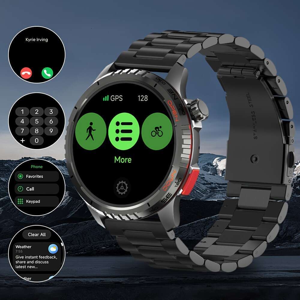 GPS Smart AMOLED Heart Rate Oxygen Blood Pressure Sleep Monitoring 3ATM Waterproof Outdoor Sports Watch