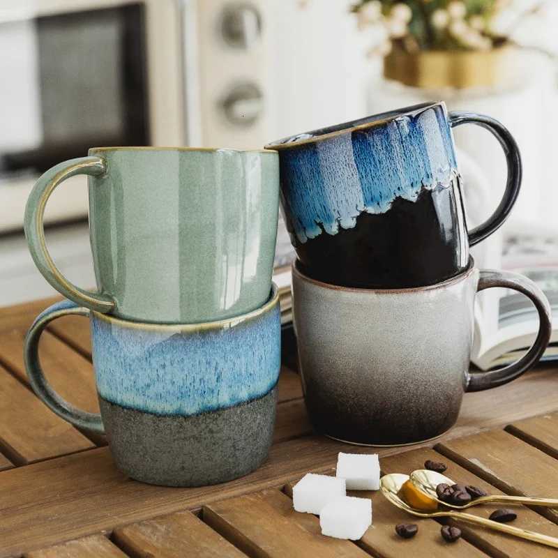 Creative Ceramic g 400ml Retro Kiln Color Changing Glaze Craft Coffee Cups He Breakfast Cup gs Coffee Cups Kawaii g H251209