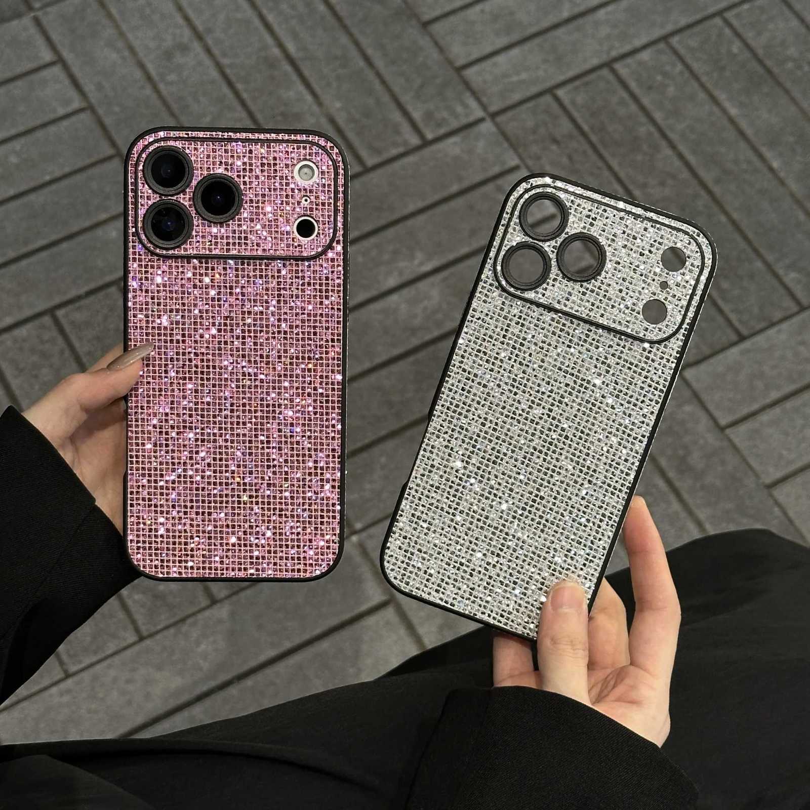 Fashion Bling Shiny Rhinestones Phone Case For iPhone 17 16 15 14 13 Pro Max Camera Protection Matte Shockproof Protective Cover C251209
