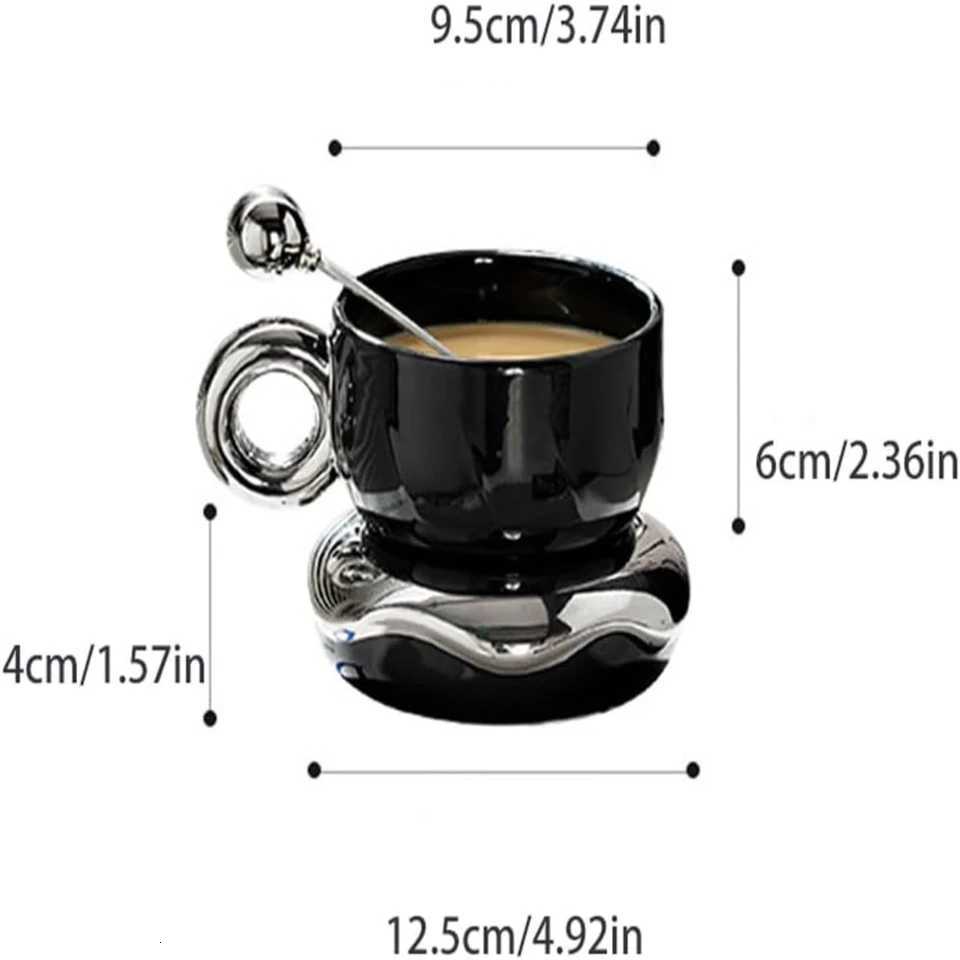 elf to a luxurious coffee experience with this exquisite ceramic cup and saucer set - Enhance your morning routine with this stu H251209