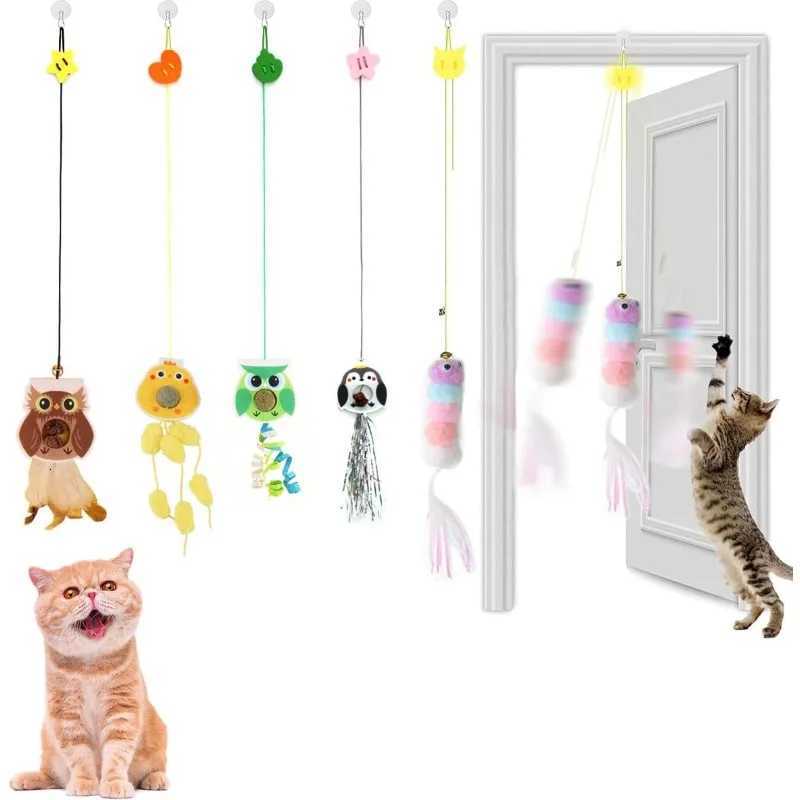 New Interactive Toy with Elastic Cat Catching Rope and Retractable Door Hanging for Cats To Exercise Indoors M251209
