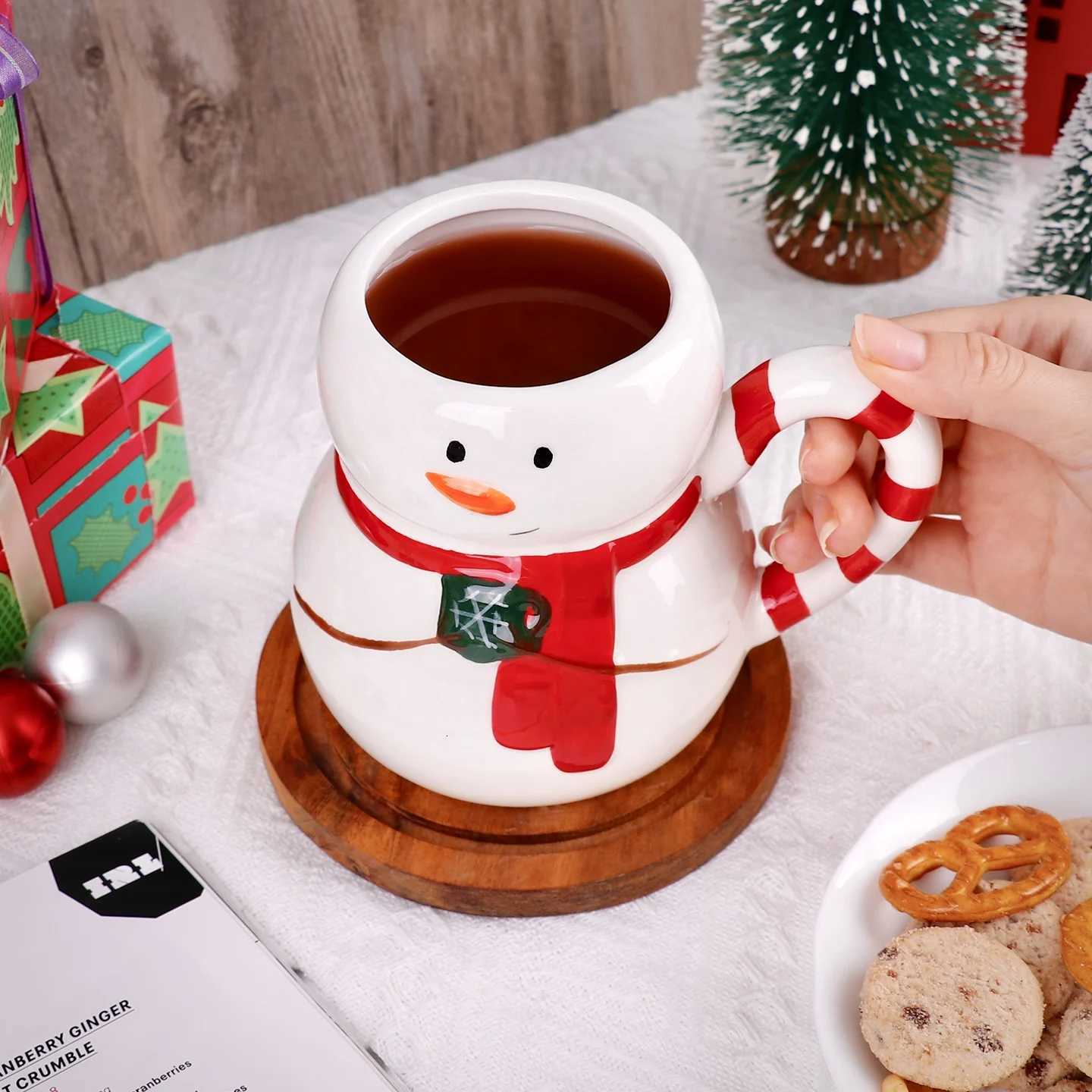 Creative Gift Idea Christmas Night Snowman Christmas Tree Kaolin Eco-Friendly Coffee g Socks Festive Gift Set For Friends H251209