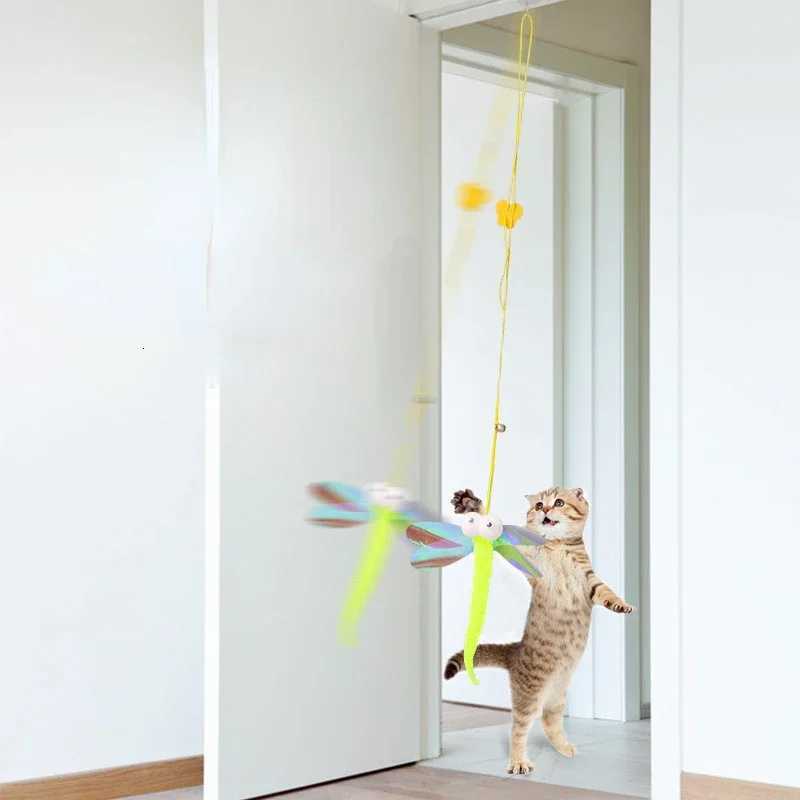 Cat Toys Interactive Adjustable Pet Bite Resistant Rope Hanging Door Swing Funny Cat Stick Pet Toys Products Kitten Supplies M251209