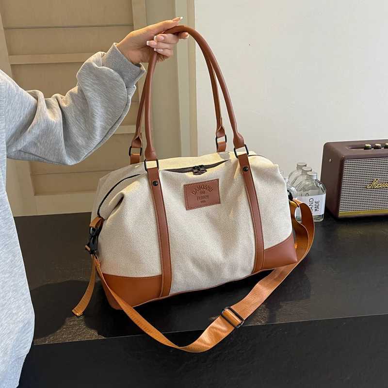 Color Mahing Casual Canvas PU Travel Bags Large Capacity High Quality Sense of Luxury Shoder Bags for Wen 2024 New Style Y251209