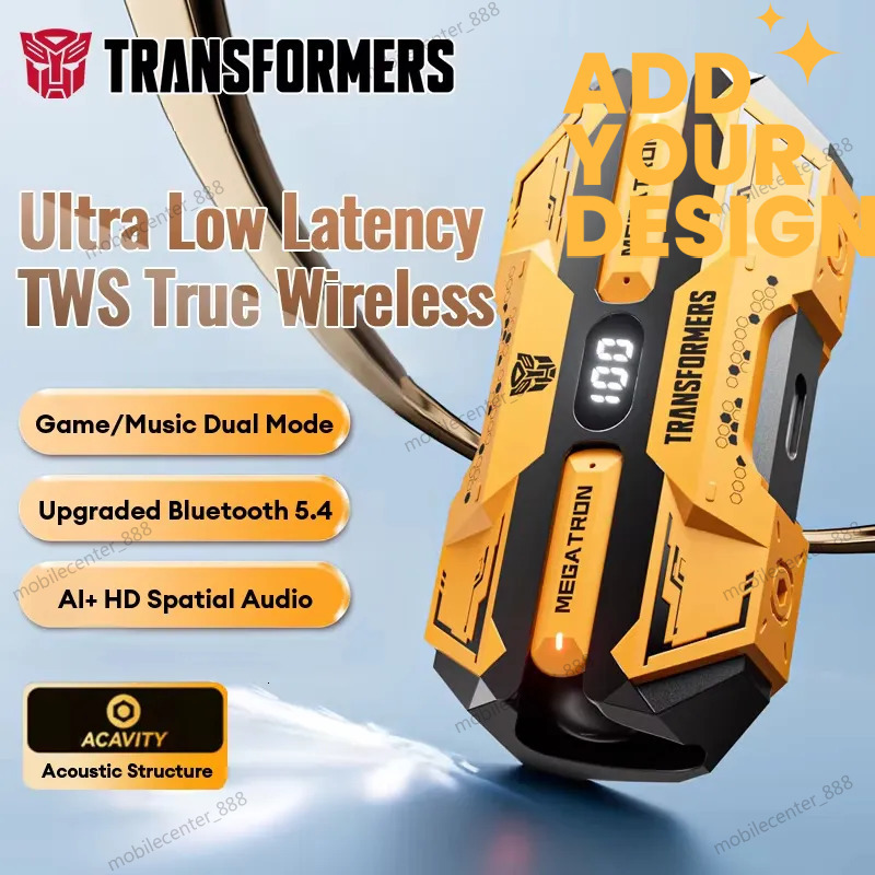 custom TRANSFORMERS TWS Gaming Earphones Hifi Stereo Sound Music Game Earbuds Dual Mode Low Latency HD Call Headphones TF-T51