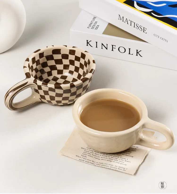 1pc Ceramic gs Coffee Cups Irregar Flower Milk Tea Cup ins korean style Oatmeal Breakfast g Drinkware Kitchen H251209