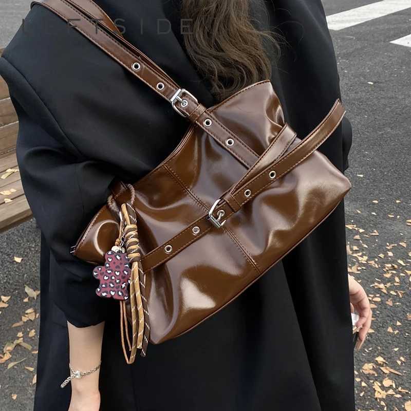 LEFTSIDE PU Leather Shoder Bags for Wen Solid Color Hand Bag 2025 Winter Luxury Designer Trend Purses and Handbags Y251209