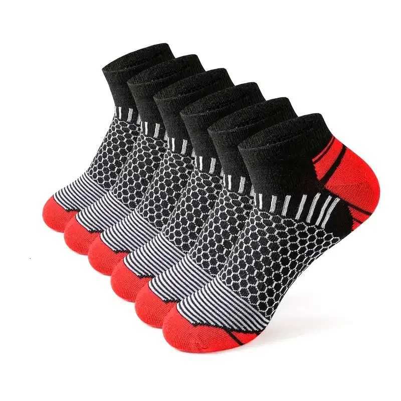 6 Pairs Mens Sports Socks Running Basketball Outdoor Socks Male All Season Breathable and Sweat-absorbing Short Socks Anti-slipT251209