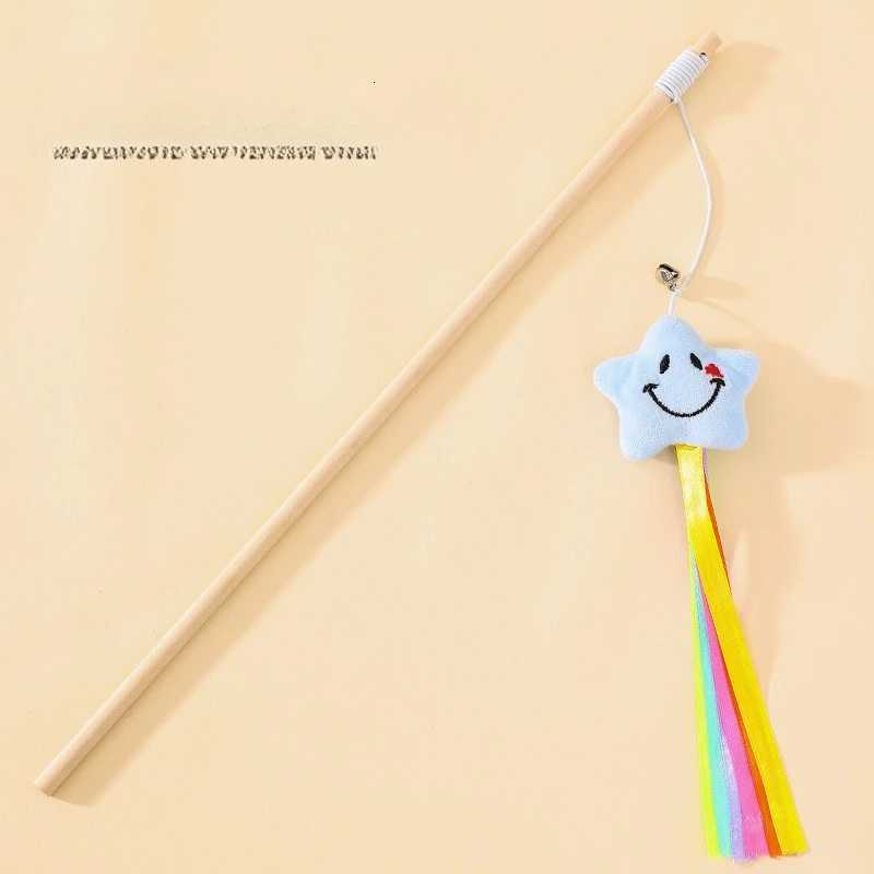 Cat toy wooden pole cat teasing stick self fun cat teasing artifact kitten bell cute fun durable scratch resistant biteresistant M251209
