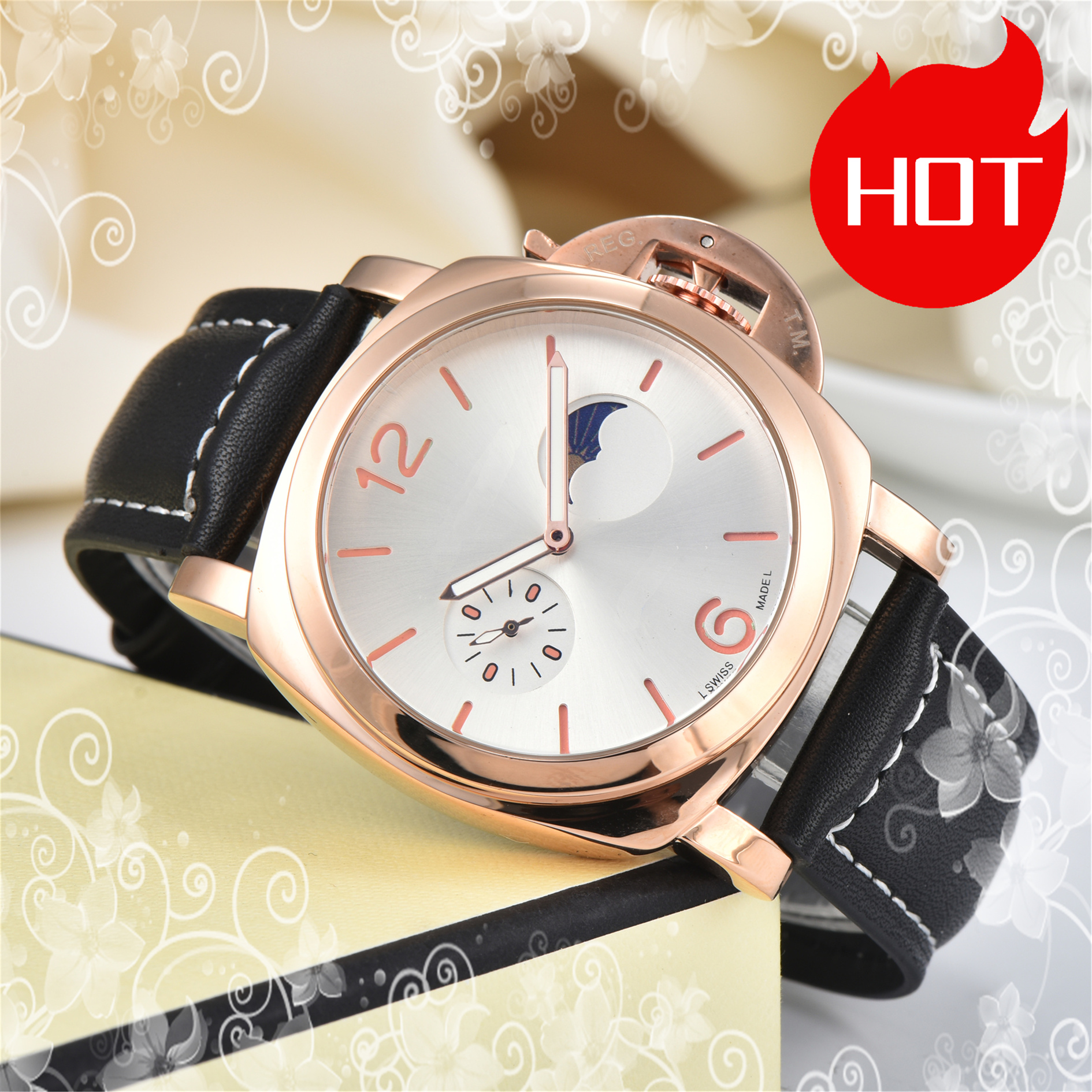 Men PANERAIity LUMINORity Model Sport watch Quartz automatic movement Luxury Watches Business Stainless Steel Man Square mens Wristwatches #515