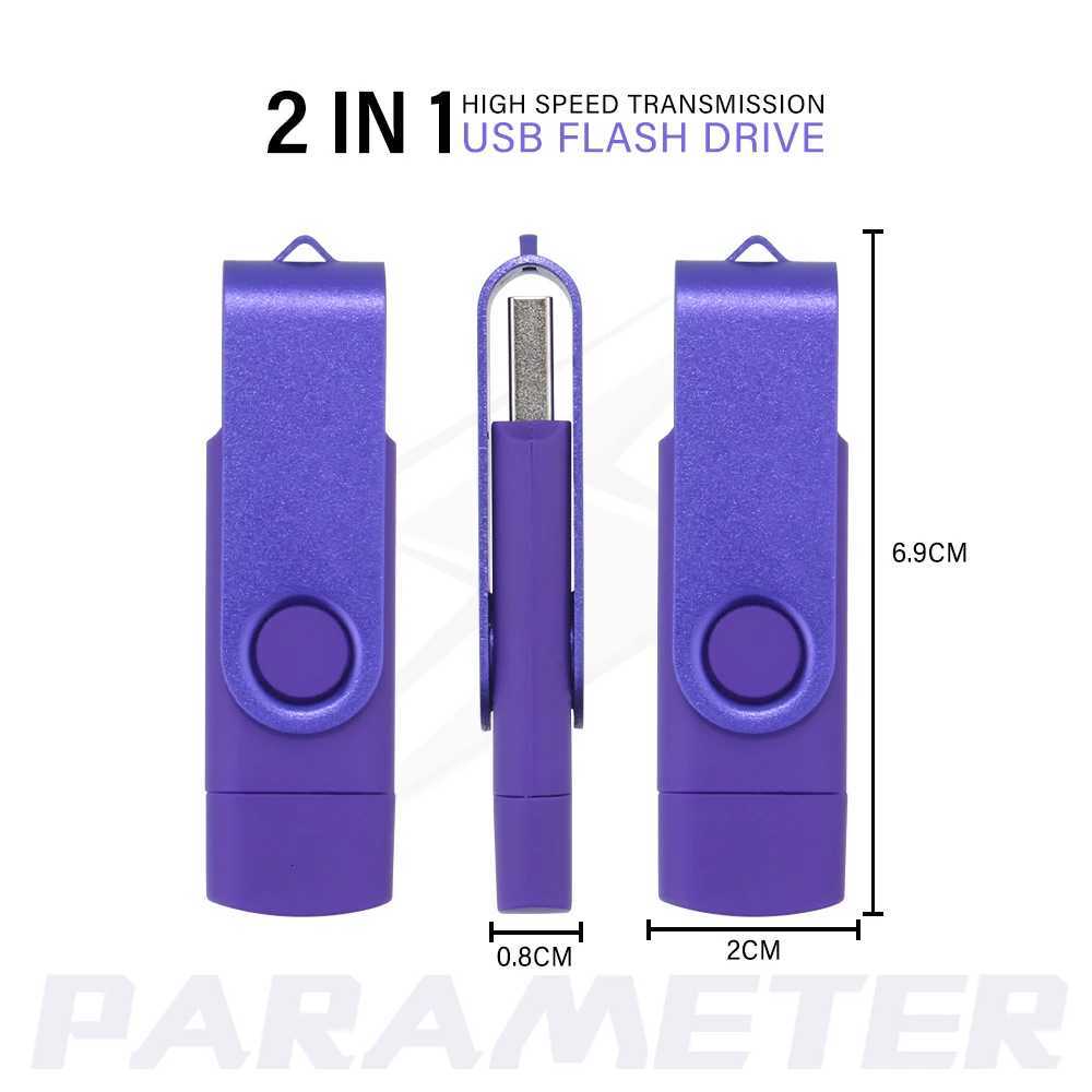 JASTER Type-C High speed USB 30 flash drive 2IN1 Rotate ly Pen Drive 128GB Mti-format Cpatible U Disk Real capacity C251209