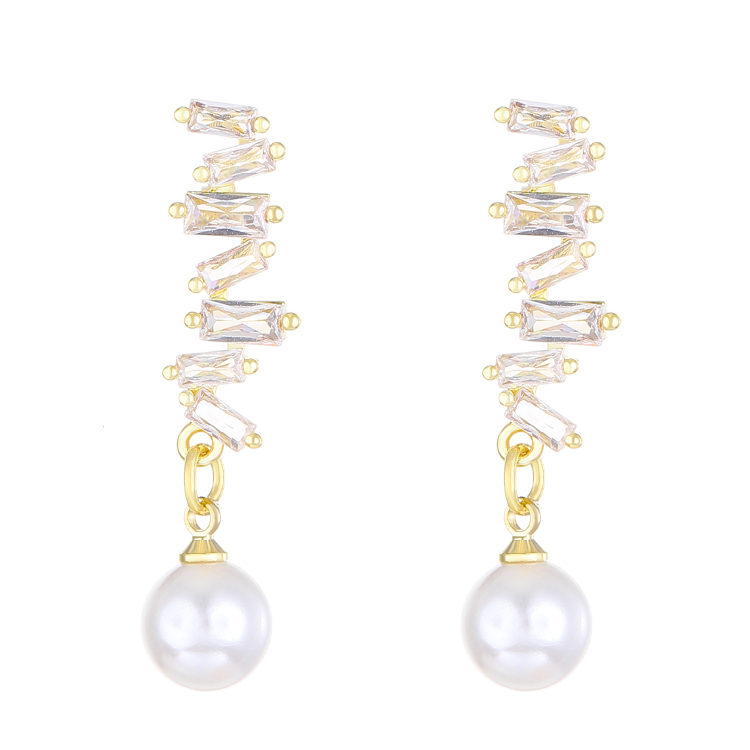 Ins Style Copper Inlaid Zircon Pearl For Women French Light Creative Design designer Elegant Earrings luxury free shipping Internet Celebrity Ear Jewe