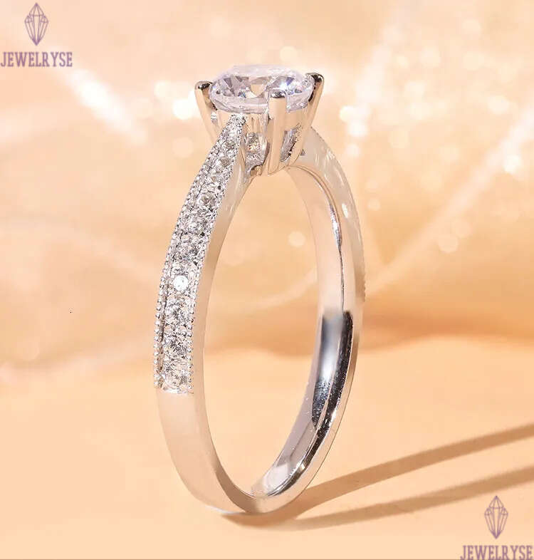 Hot Classic Four Claws Artificial Mosan Diamond Rings for Women S925 silver plated big stone love nail finger wedding Propose Ring Jewelry