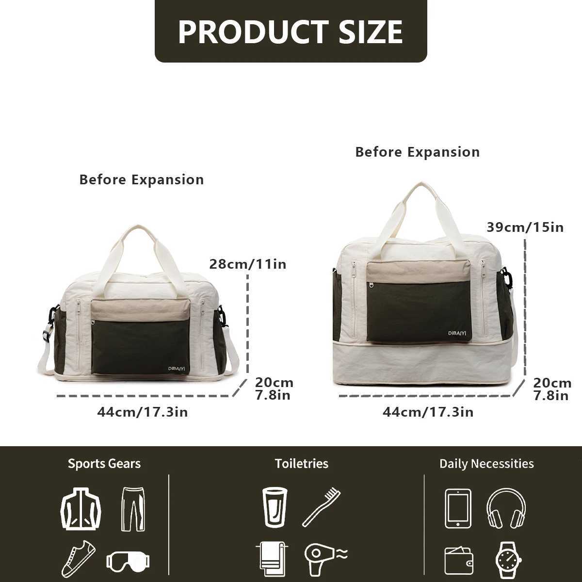 Travel Bag with Large Capacity for Business Trips Short-Distance Travel Portable Mens Lage Bag Wens Mtifunctial Fitness Bag with Shoe Cpartment Fiable