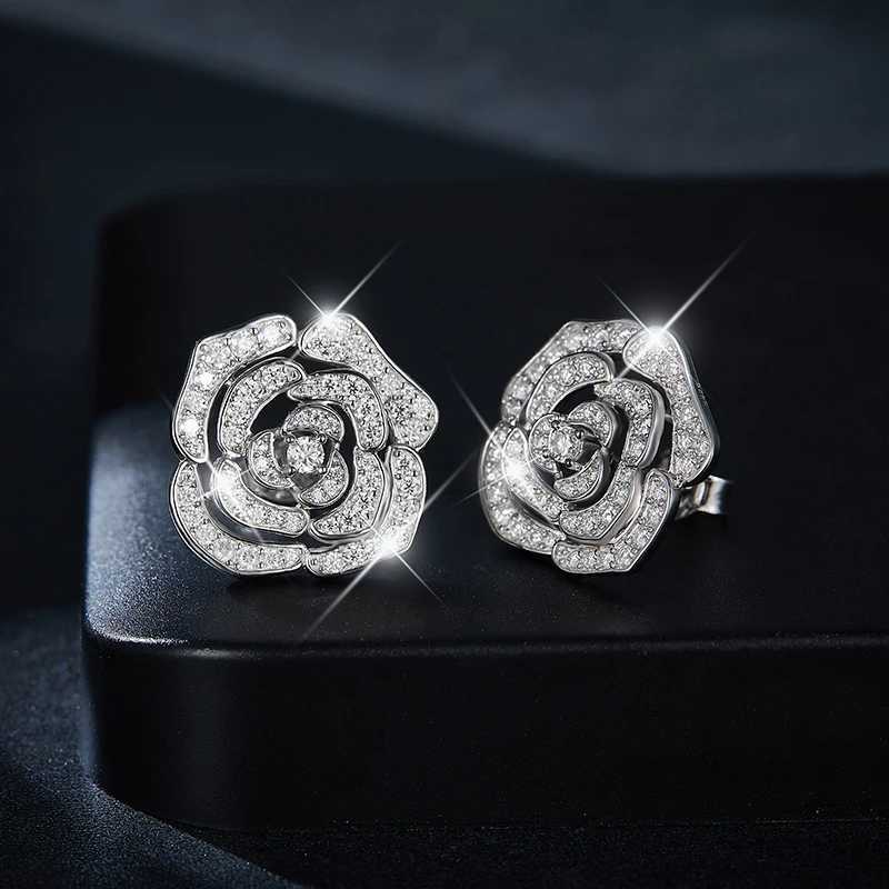 Follow Cloud 118ct Flower Shape All Moissanite Stud Earrings for Women Sparkling Simulated Diamond Jewelry 925 Sterling Silver K251209 H260202