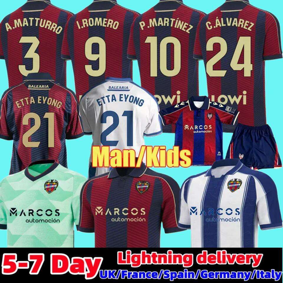 25 26 Levante UD Soccer Jerseys C.Alvarez A.J.Morales c.espi i.romero R.Brugue Football Shirts 2025 2026 home away third Lozano O.rey Dela Men fans version