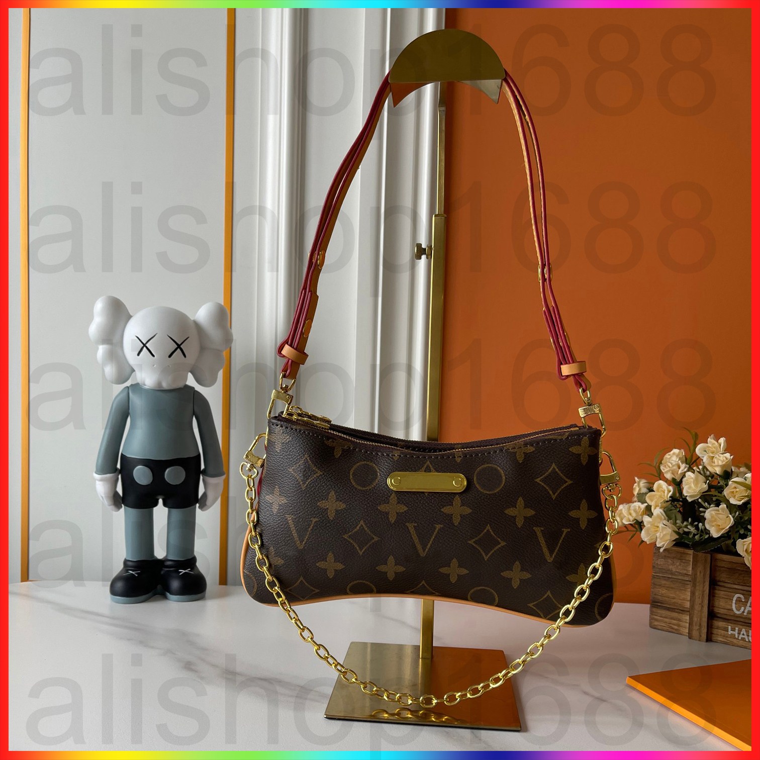 New Designer Evening Bag Liv pochette Shoulder Bag Women's Leather Easy Pouch On Strap Bag Denim Crossbody Bags Luxury Wallet Old Flower Vintage Classic Purse Handbag