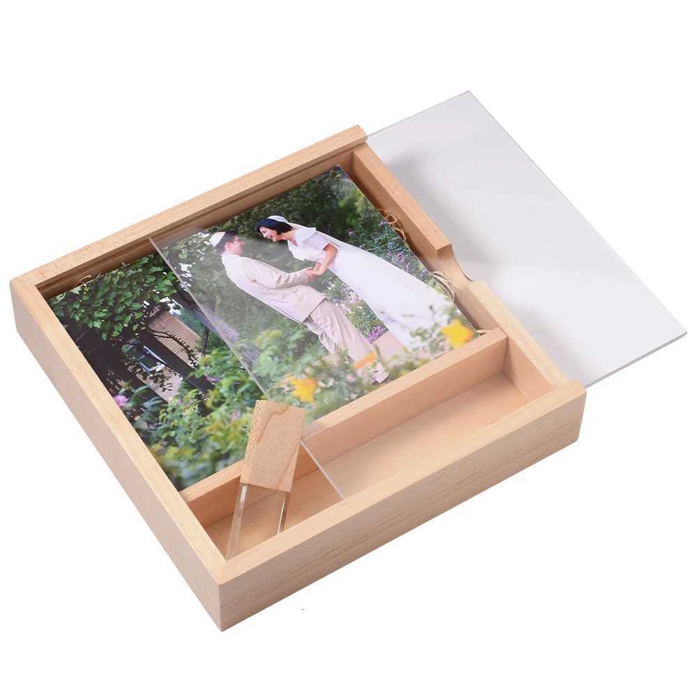 JASTER Wooden Photo Album Box USB 20 Flash Drives 128GB cust Memory Stick 64GB Wedding Gift Pen Drive 32GB C251209