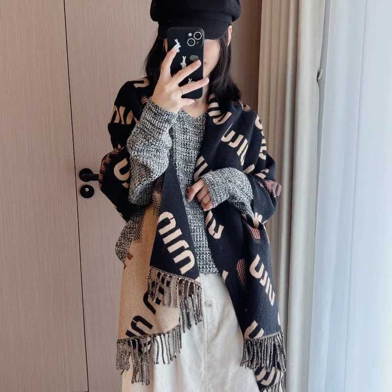 Luxury 2025 New Long Scarf Women Winter Warm Scarves Imitation Cashmere Letters Double-sided Thickened Air Conditioner Shawl Y251208