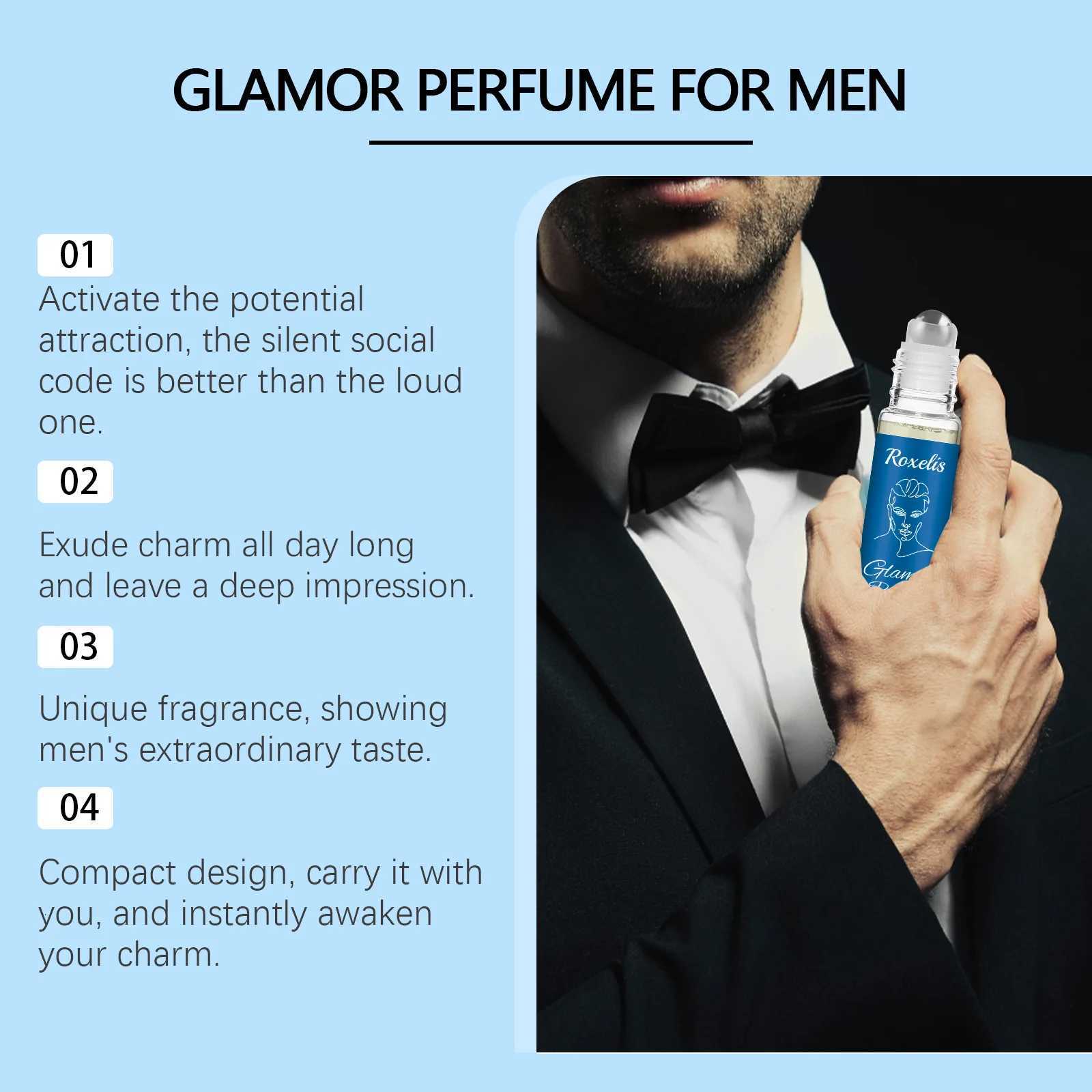Roxelis 10ml Pheromone Perfume Roller Ball Long Lasting Natural Refresh Flirting Glamour Release Dating Couple Charming PerfumeT251209