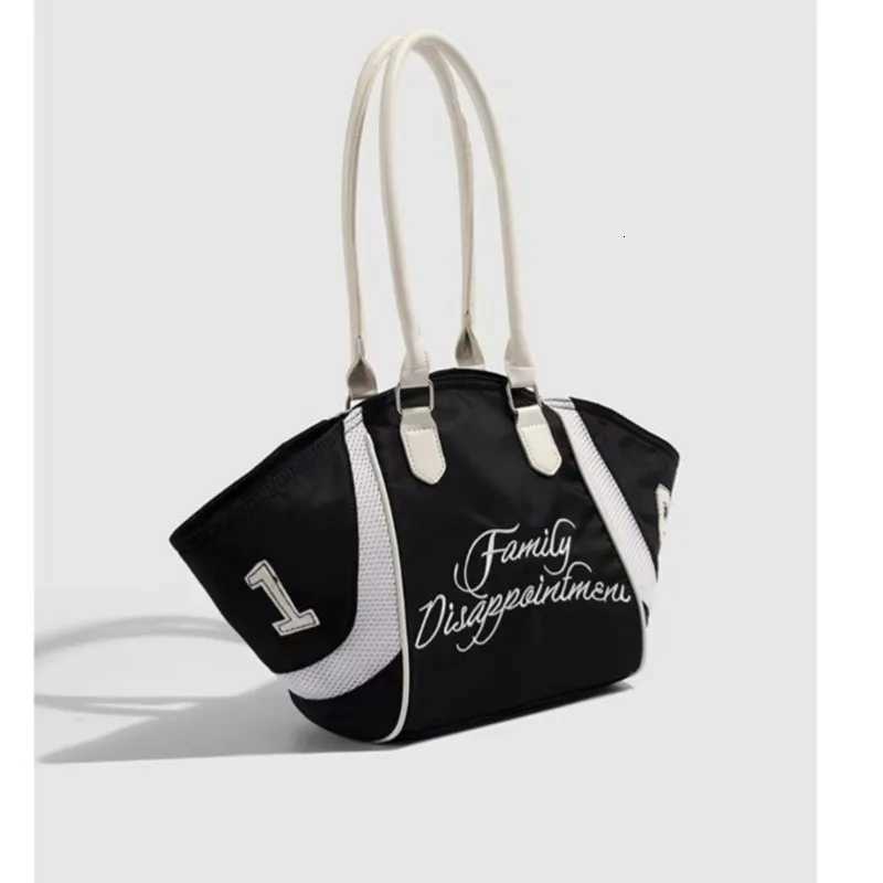 JIAERDI Sports Nyl Black Tote Bag Wallets Wen Versatile Letter Casual Y2k Handbag Ladies Large Capacity Underarm Bag 2025 Y251209