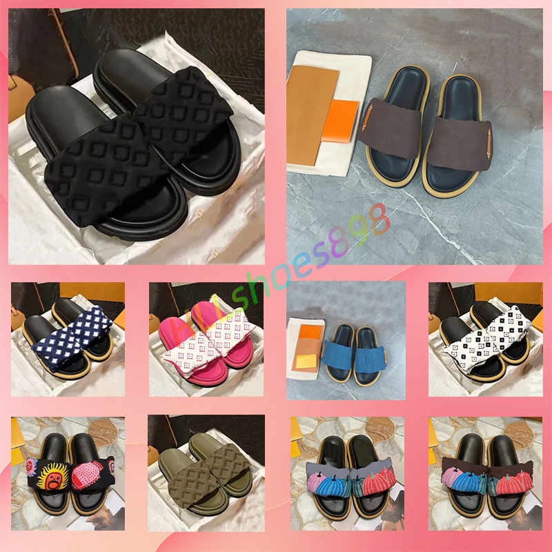 Designer Sandals Pool Pillow Mules Women Men Summer Flat Shoes Comfort Fashion Slippers Slides with Sexy Beach Sandals 35-45