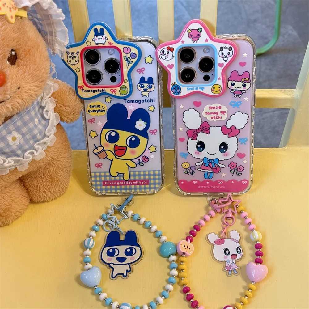 Kawaii Funny Rabbit Cartoon Phone Case For iPhone 13 14 15 16 Pro Max Cover Lovely Anti-fall Funda with Chain Protection Cover C2512090