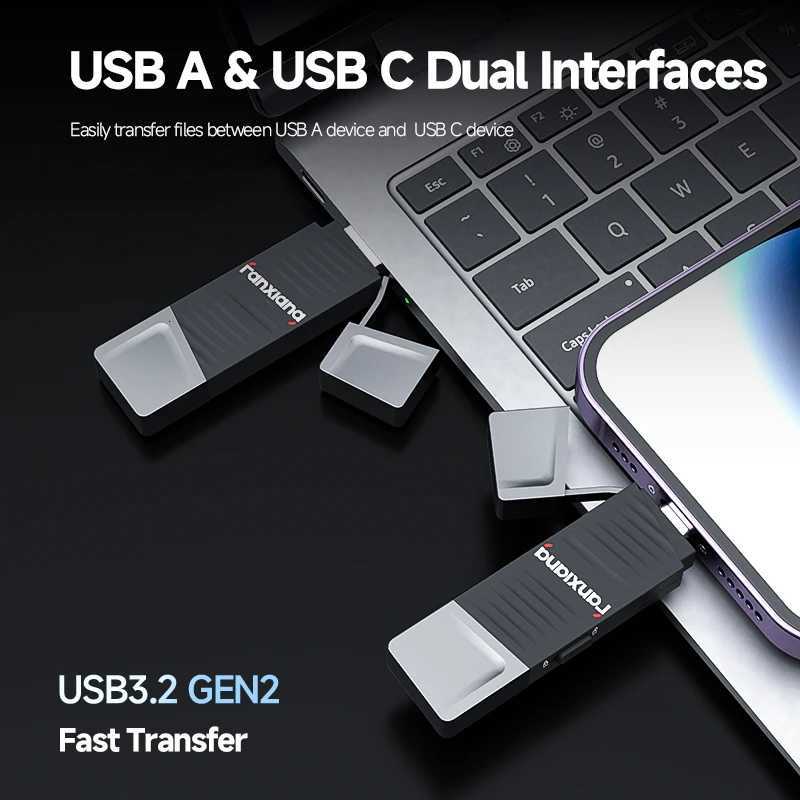 Fanxiang FF397 550MB/s USB Flash Drive With Write Protect Button 512GB 1TB High Speed Solid State Pen Drive For Laptop Phone PC C251209