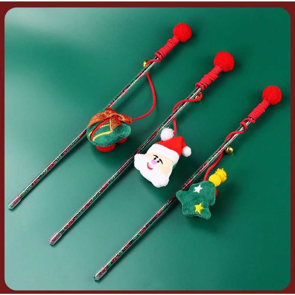 Cat Toys Cats Teasing Sticks Christmas Cute Cat Stick Santa Claus Elk Pet Toys Enjoy Yourself Soothing Cat Supplies Christmas M251209
