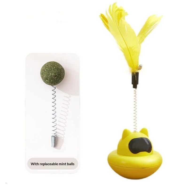 Tumbler Feather Cat Toy with Suction Cup - Self Play Teaser Wand for Boredom Lazy Owner Interactive Fun M251209