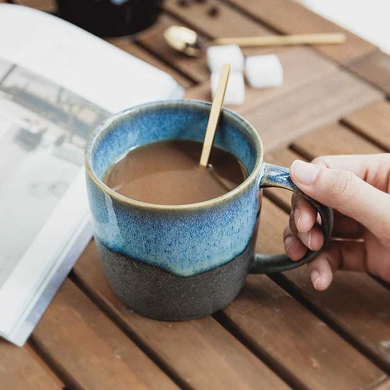 Creative Ceramic g 400ml Retro Kiln Color Changing Glaze Craft Coffee Cups He Breakfast Cup gs Coffee Cups Kawaii g H251209