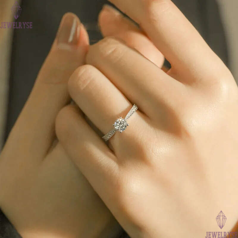 Hot Classic Four Claws Artificial Mosan Diamond Rings for Women S925 silver plated big stone love nail finger wedding Propose Ring Jewelry