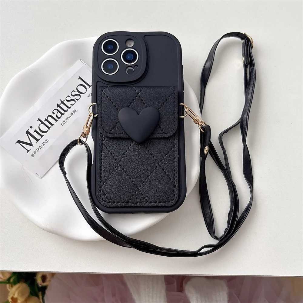 Cute Lanyard Crossbody Necklace Strap Card Holder Phone Case for IPhone 17 Air 16 15 14 Plus 13 12 11 Pro Max X XR Cover C251209