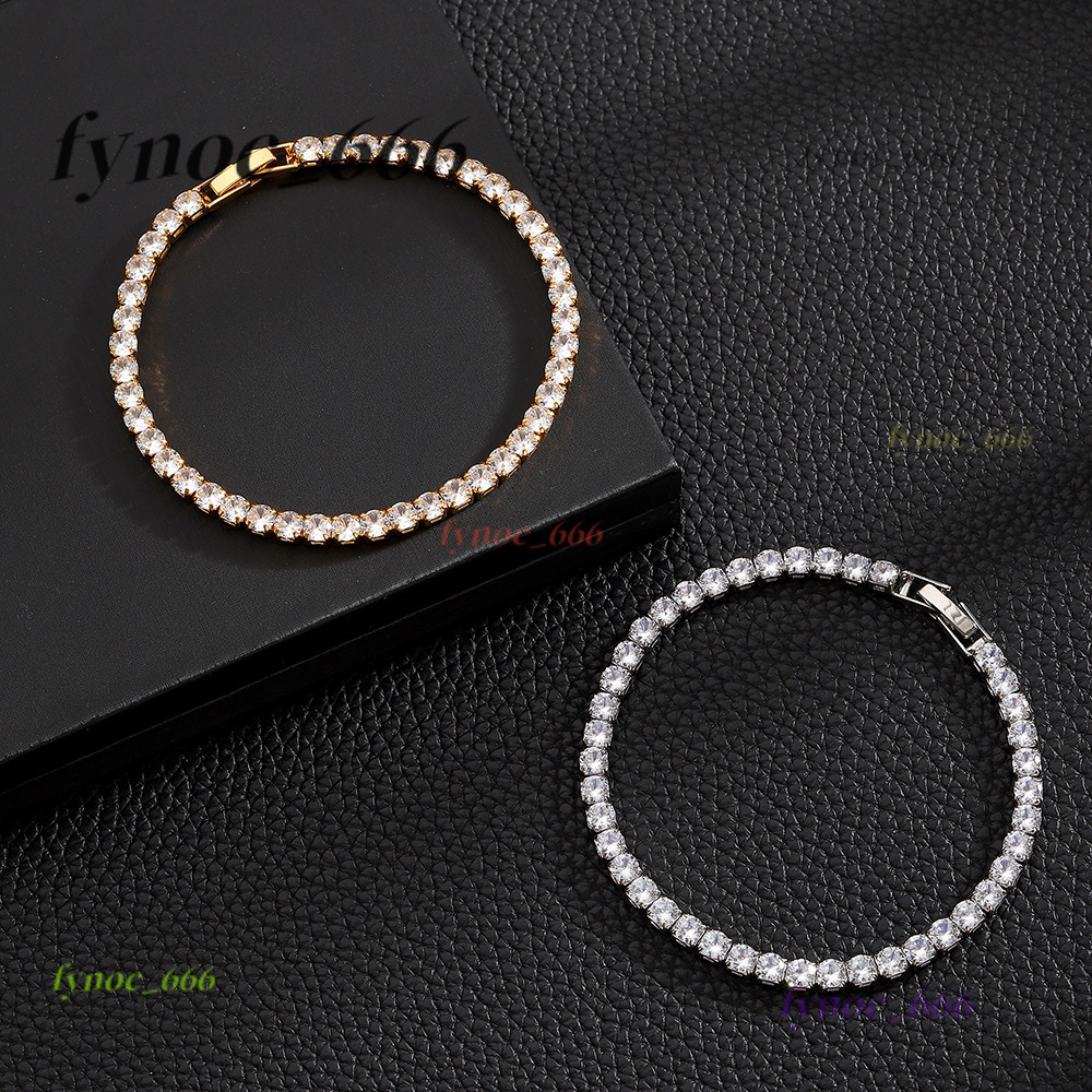 7"-30" Hip Hop Tennis Chain Necklace Bracelets Bling Moissanite Jewelry Accessory Gold Plated TopBling Graduated