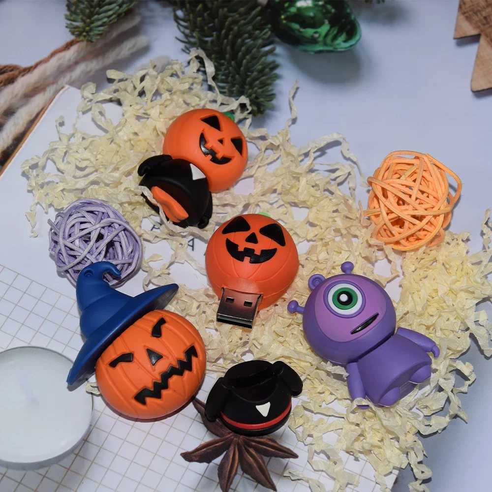 NEW Pendrive Halloween Cartoon Skl Pumpkin Memoria USB Flash Drive 8GB16GB 64GB 32GB Pen drive 128GB Cle Usb Memory Stick gift C251209