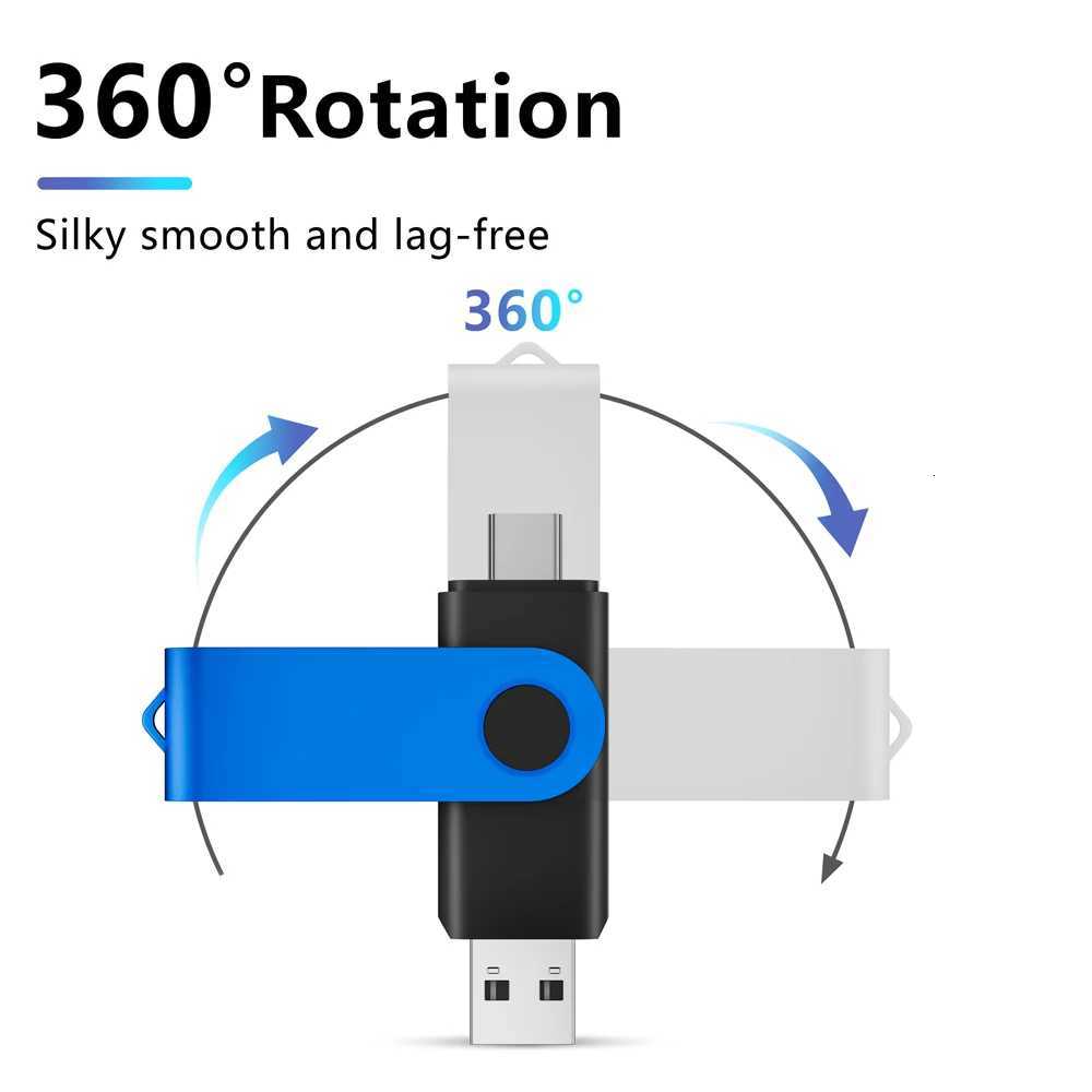 2 IN 1 TYPE-C USB Flash Drive 16GB Key Chain Pen Drive USB Stick 64GB High Speed Pendrive for Mobile Phone 32GB 8GB 4GB C251209