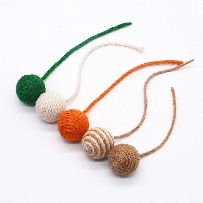 Pet Sisal Rope Weave Ball Cat Teaser Play Chewing Rattle Scratch Catch Toy DIY Interactive Scratch Chew Toy Accessoryies M251209