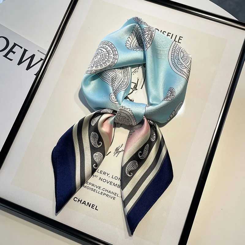 Luxury Luxury Printing Silk Square Scarf Women Neck Hair Tie Band Beach Hijab Kerchief Head Headbands Bandana Female Foulard 70cm Y251208