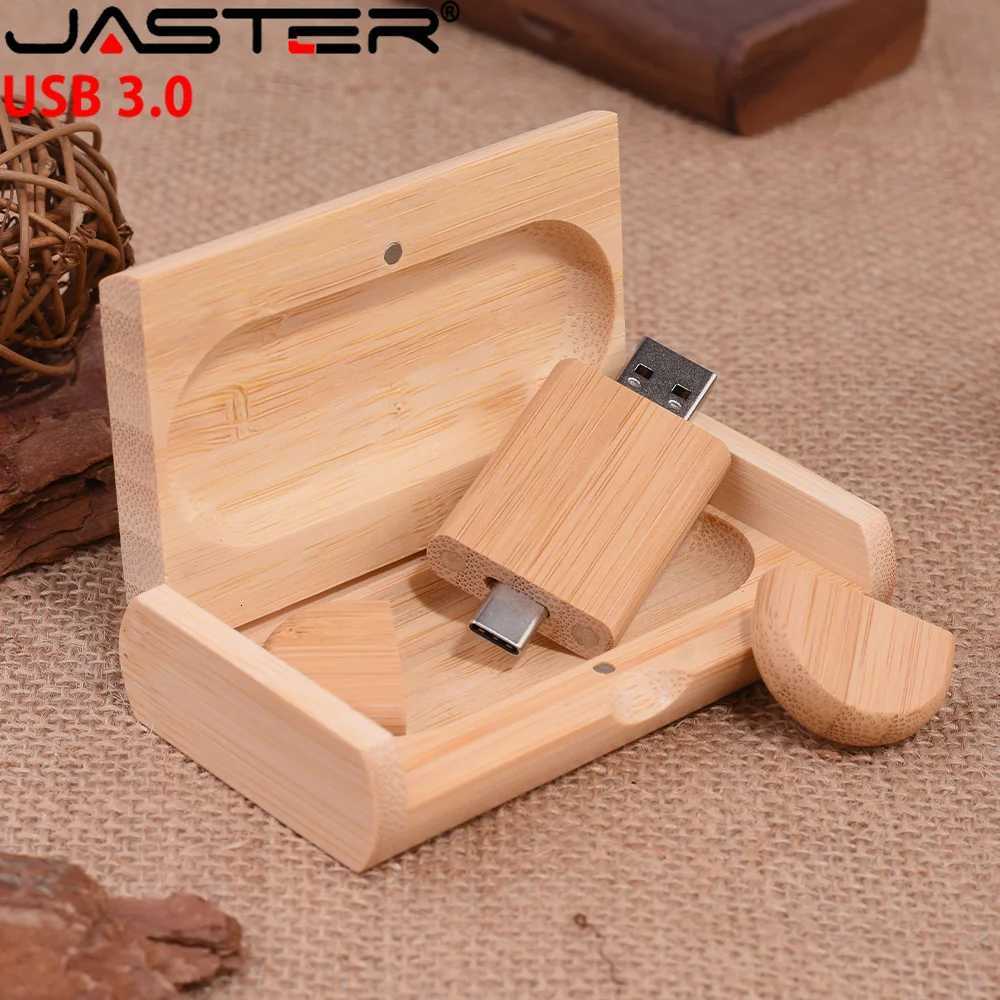JASTER USB Flash Drive TYPE-C 2 in 1 Memory Stick 30 Wooden Pendrive 4GB 8GB 16GB 32GB 64GB 128GB Pen driveNo custi C251209